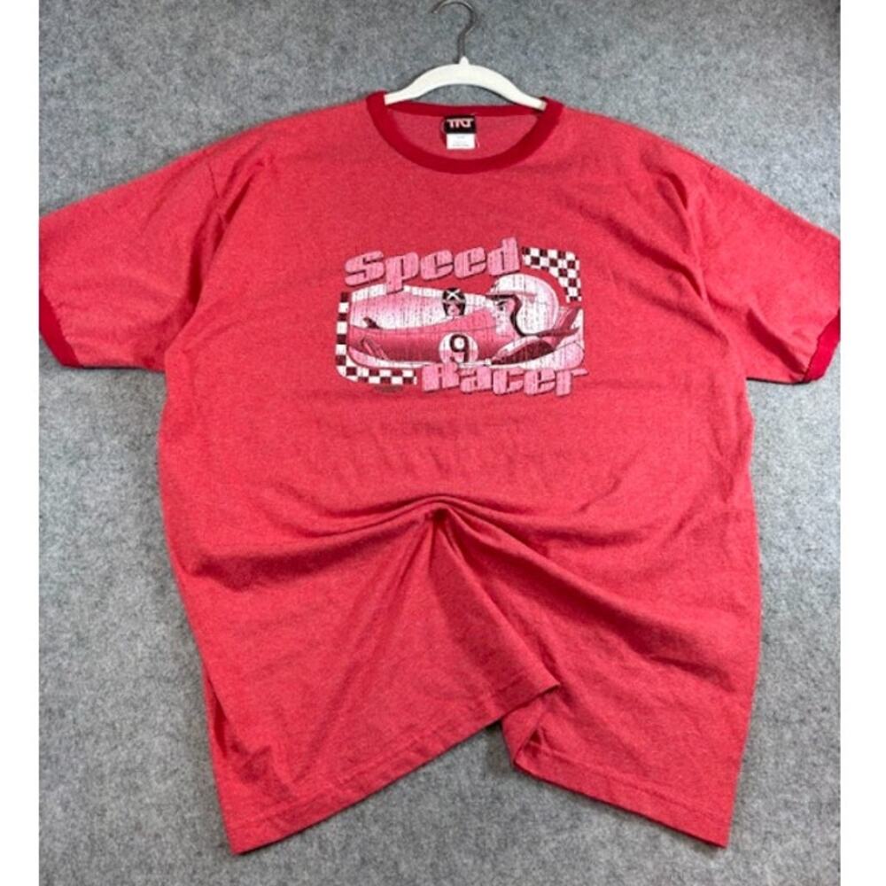 Vintage Y2K 2004 Speed Racer Ringer Shirt Mens XL Red Anime Retro Streetwear